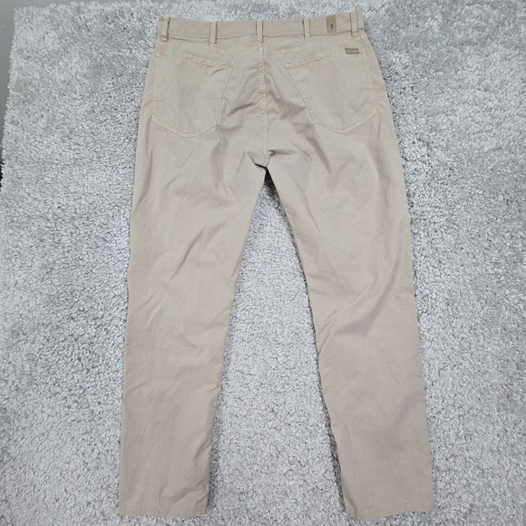 7 For All Mankind Pants 36 (Fits 35x29) Beige Adrien Airweft Twill Office Preppy - Picture 8 of 14